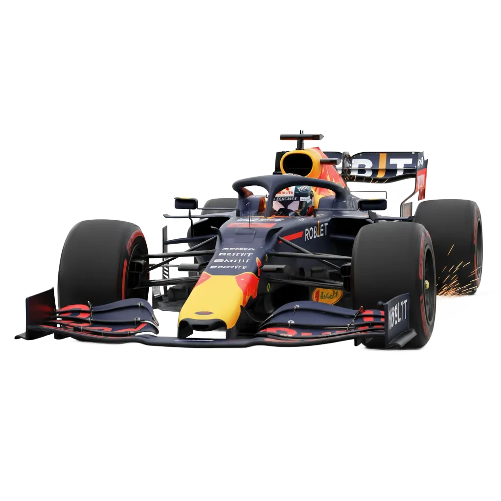 لافتة ترويجية لرهانات فورمولا 1 في مصر على 1xbet، تعرض نسب مباشرة وكاش آوت وبونص ترحيبي 100% بجوار سيارة سباق