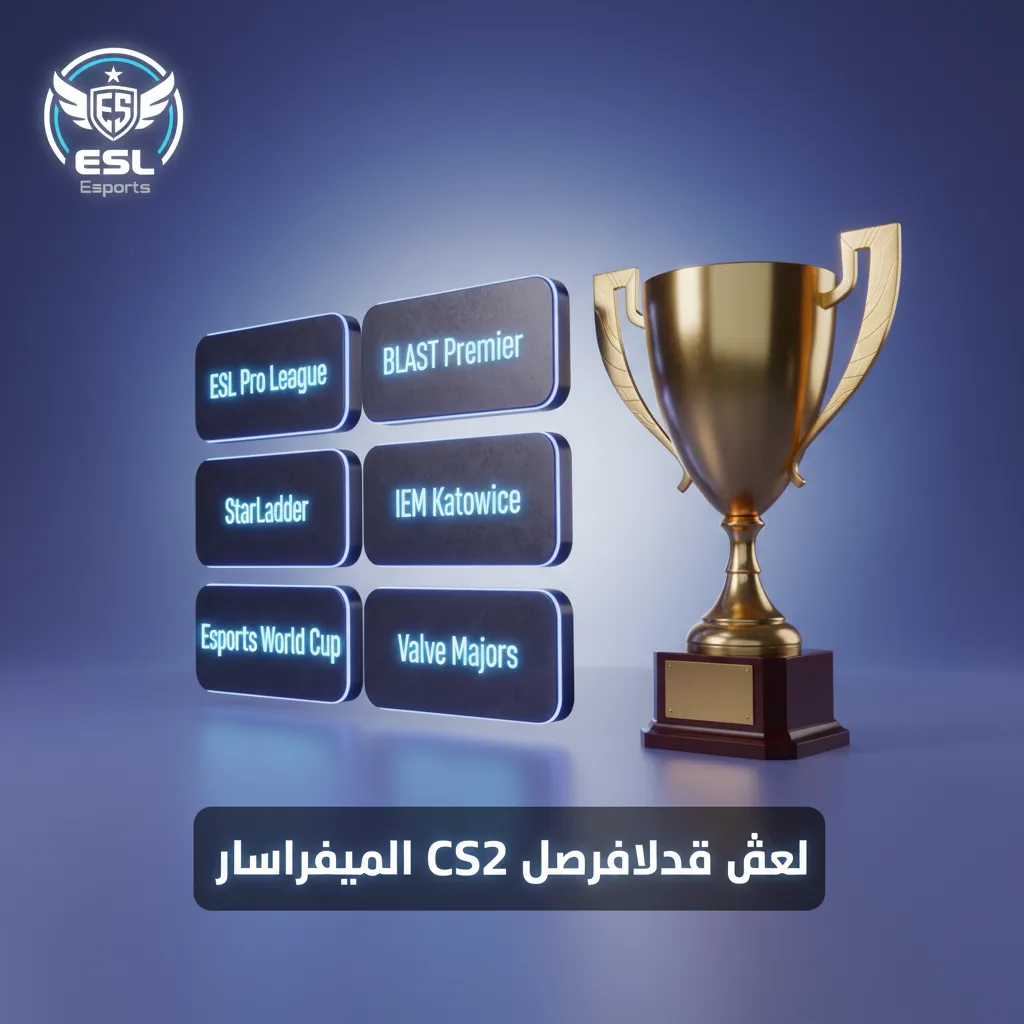 إنفوجرافيك: أهم بطولات CS2 للمراهنة تشمل ESL Pro League، BLAST Premier، IEM Katowice، Valve Majors وEsports World Cup وغيرها.