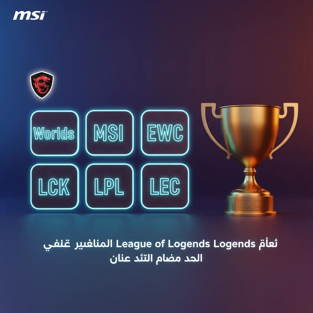قائمة بطولات League of Legends للرهان: Worlds، MSI، Esports World Cup بالرياض، LCK، LPL، LEC